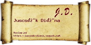 Juscsák Diána névjegykártya