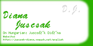 diana juscsak business card